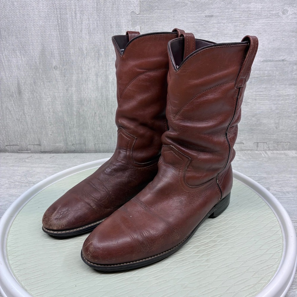 Vintage Acme Western Cowboy Boots Mens 8.5 D Brown Leather Pull On 5722 80506